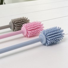 미쓰달봉 스크래치 방지 기다란 실리콘 텀블러 보틀 세척솔 병닦는솔, 세척솔(핑크)