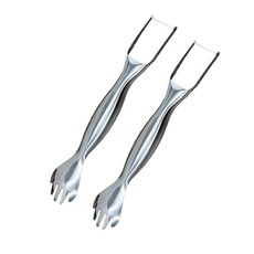 캠핑용 포크가 통합된 실용적인 스테인리스 스틸 수박 슬라이서, 1개