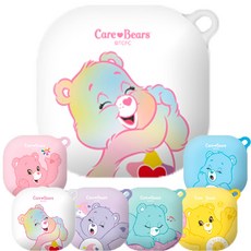 CQD 케어베어 갤럭시 버즈라이브 파스텔 하드 젤리 케이스, 파스텔 트루하트 베어, 디자인