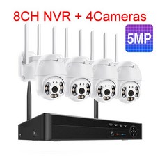 무선영상송수신기 중계Techage-무선 PTZ 보안 시스템 3mp 8CH AI 사람 탐지 자동 추적 비디오 감시 N, 02 8CH NVR 4 5MP Cam_01 없음, 1개