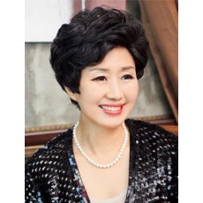 중년여성가발 중년여성가발 인조모 중년파마머리통가발 파마가발, 상품개, 10 % 흰 머리