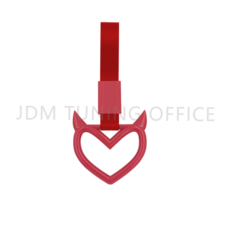 글리터 파우더 데빌 하트 글로우 다크 쓰리카와 링 JDM 기차 버스 핸들 핸드 스트랩 드리프트 참 경고 링, 02 B, 1개