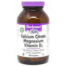 블루보넷 칼슘 시트레이트 마그네슘 비타민 D3 캐플렛 무설탕 글루텐 프리, 180개입, 2개
