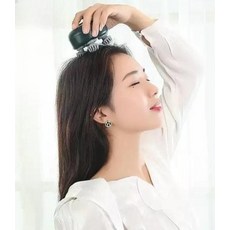 무선 머리마사지기 전기 지압 헤드 진동 두피, 화이트 업그레이드 모델 RT-802, FREE