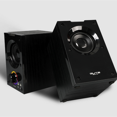새틀라이트 PC용 증폭스피커 2.0채널 액티브 USB포트 헤드폰단자 마이크단자 볼륨조절 USB전원, 블랙