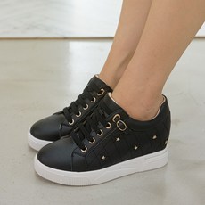 소울리 여성 웨지 키높이 소가죽 스니커즈 블링 스타 장식 7cm굽 울리 여성 웨지 키높이 소가죽 스니커즈 블링 스타 장식 7cm굽