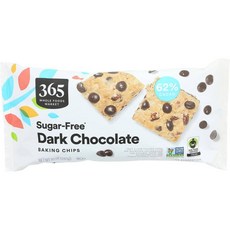 365 Whole Foods Market Chocolate Chips Dark Sugar Free 홀푸드마켓 초콜릿 칩 흑 무가당, 1개, 284g
