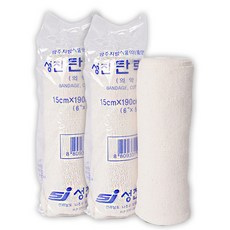 성진 탄력붕대 15cm (6인치) 압박붕대 특대형, 1세트, 2개입 1세트, 2개입