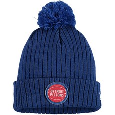 [미국정품] 419103 뉴에라 NBA 스냅백 캡모자 Detroit Pistons New Era Breeze Cuffed Knit Hat with Pom - Blue