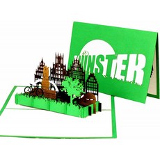 M.1/4nster 팝업 3D 카드 무니스터 인사말 카드 몬스터 랜드지도 여행 쿠폰 도시 여행 및 자전거 여, 1, 단일옵션