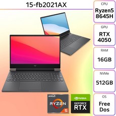 HP 2024 빅터스 15 라이젠5 라이젠 8000 시리즈 지포스 RTX 4050, Mica Silver, 512GB, 16GB, Free DOS, 15-fb2021AX