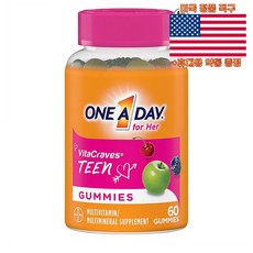 One A Day For Her 청소년용 멀티비타민 60젤리 원어데이 Multivitamin 미국 직구 사은품 추가증정