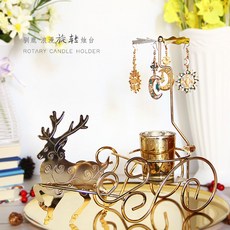 아로마 테라피 양초 촛대 크리스마스 장식 캔들거치대, 실버색 (눈꽃) + 받침판