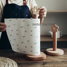 나무팩토리 원목 키친타올 걸이 스탠드 홀더, 휴지걸이 스마일냥냥이, 1개