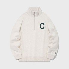 커버낫 [23SS] C 로고 하프 집업 맨투맨 - 오트밀