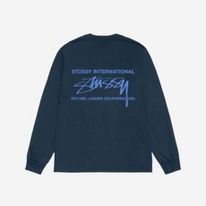 스투시 스무스 인터내셔널 롱슬리브 1111 남색 인터네셔널 LS 커리, S