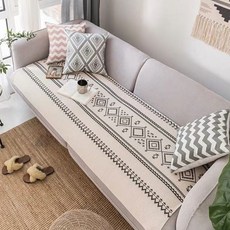 THE살림 에스닉 면 자카드 사계절 2인 3인 4인 소파 패드 매트 러그 5size, 다이아몬드, 1인(65x65cm)-등받이 팔걸이용