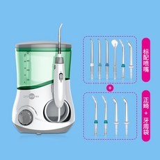 Bohao 치과 청소 장치 가정용 치석 치과 스케일러 구강 청소 제위 물 스프레이 교정 치실, Haoyue White + 표준 노즐 3 개 + 혀 긁기 1 개 + 교정 3 개 + 치주 주머니 3 개개