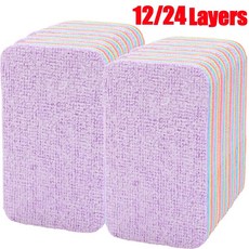 주방용 기름 접시 걸레 무지개 찢을 청소용 천 흡수성 수세미 패, B.12 Layers, 1개