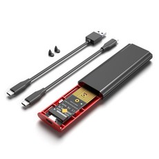 USB 3.11 10Gbps 알루미늄 외장 하드 드라이브 인클로저 M2 NVMe/NGFF Sata SSD, 케이블 2개 포함