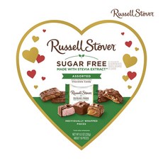 러셀스토버 발렌타인데이 슈가프리 하트 초콜릿 사탕 235g 16개 / Russell Stovery Heart Chocolate 8.3 oz