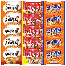 안성탕면 5입 + 진라면 5입 + 삼양라면 5입, 1세트