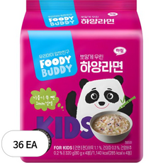 푸디버디 하양라면, 80g, 36개