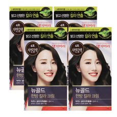 댕기머리 뉴골드 새치머리용 한방 칼라 크림 염색약 염색제, 4호 4개
