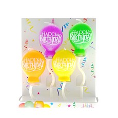 캐리와 친구들 레인보우 컬러 풍선 생일 초, 단품