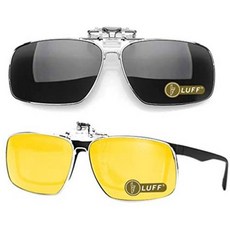 LUFF LUFF 2-Pack Polarized Clip-on Sunglasses for Men/Women Flip Up fo