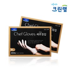 크린랲 셰프 니트릴 장갑 M, 40개입, 1개