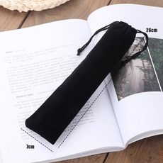 휴대용가방 530ml 빨대 30cm 스텐 올어라운드 텀블러 세척솔포함 스트로우, 블랙주머니 짧은, 1개