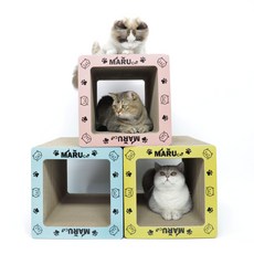 좋은집사 고양이 스크래쳐 마루캣 터널스크래쳐 숨숨집 가리가리 대형 스크래처 뚱냥이 수평 양면사용 벽지 쇼파보호 고양이 스트레스해소, 1개, 핑크