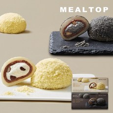 [밀탑] 연유크림 통팥 찹쌀떡 2팩 + 흑임자크림 통팝 찹쌀떡 2팩 (총 4팩)