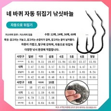 무미늘 유미늘 플립 낚시바늘 헛챔질없는 바늘 자동 거꾸리, 쿼드 훅(24매), 2번 - 거꾸리낚시바늘