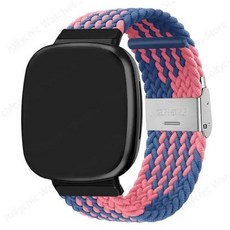 Fitbit Versa 3 4 밴드용 브레이드 솔로 루프 스트랩 조절식 나일론 스포츠 시계 밴드 Fitbit Sense 2 밴드 팔찌 - zup3