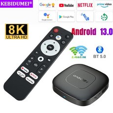 스마트 안드로이드 TV 박스 안드로이드 13 셋톱 박스 쿼드 코어 구글 어시스턴트 8K 비디오 2.4G 5G 듀얼 와이파이 블루투스 5.0 미디어 플레이어, 3) 2G 16G Voice remote - 안드로이드플레이어