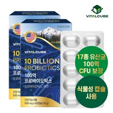  [바이탈큐브] 100억 프로바이오틱스 유산균 60캡슐x2개(4개월), 60개 