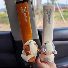 푹신한 귀여운 동물 벨크로 애니멀 안전벨트커버 drk*9936ui, 본품, 04.핑크캣, 1개