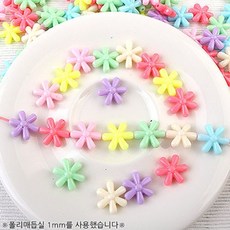 싼비즈 [6781-02]아크릴통과형 눈꽃 14mm 멀티랜덤 약30개