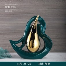 Coração criativo em forma de vasos de cerâmica em forma de gota de ouro arranjo flor oco porcelana v, A