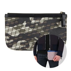 [큐럭셔리] 피에르하디 카모큐브 클러치백 M BLACK KAKI BLACK