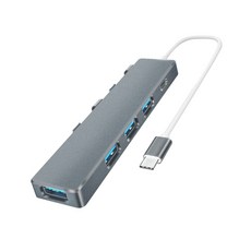 5GBPS 빠른 USB/ 유형 C 어댑터 도킹 스테이션 4 in 1 USB C 허브 스플리터, 회색, Typec 인터페이스