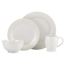 Lenox 화이트 프렌치 펄 그루브 (White French Perle Groove) 디저트 접시 498.9g (1.10파운드)