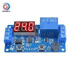 DC 12V 타이머 사이클 릴레이 디지털 LED 딜레이 타이머 릴레이 보드 제어 스위치 트리거 부저 포함 자동, 1개