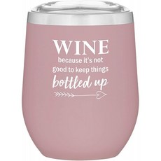 잉크 스플래시 프로모스 단열재 스테인레스 스틸 리드 앤 펀 세이빙스 12 oz(Matte Blush) 기능이 있는 스템리스 와인 글라, 단일옵션