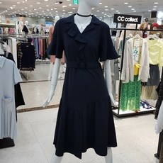 씨씨콜렉트 프릴칼라넥 언밸롱원피스(E203MSE104/다크네이비)