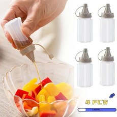 미니 토마토 케첩 병 휴대용 소스 용기 샐러드 드레싱 팬트리 도, 4.4pcs 20ml, 1개