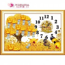 보석비즈십자수시계