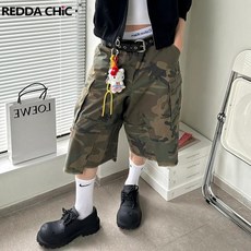남성 빈티지 팬츠 바지 REDDACHIC 패치워크 로우 엣지 위장 헐렁한 Jots 남성용 카고 포켓 하이 웨이스트 워시 와이드 레그 데님 짧은 레트로 Y2k 스트리트웨어